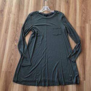 olive green long sleeve t shirt swing dress